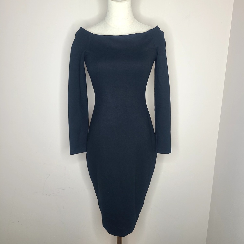 L'Agence Off the Shoulder Bodycon Dress Black‎ Stretch Size Small LBD